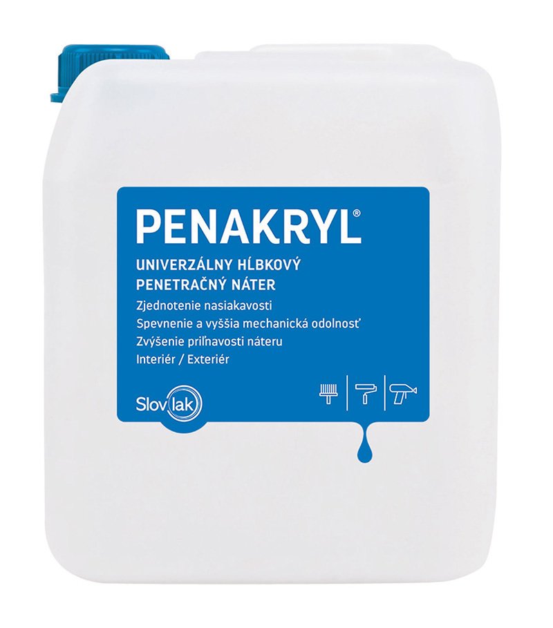 Slovlak Penakryl bezfarebný - Bezfarebný penetračný náter na omietky 1l