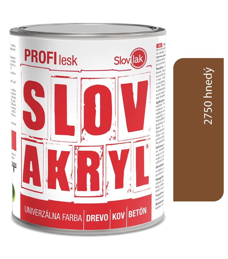 Slovlak Slovakryl Profi Lesk hnedý 2750/RAL8017 0,75kg