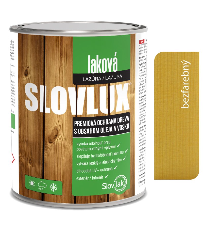 Slovlak Slovlux Laková lazúra 0000 Bezfarebná 0,7l