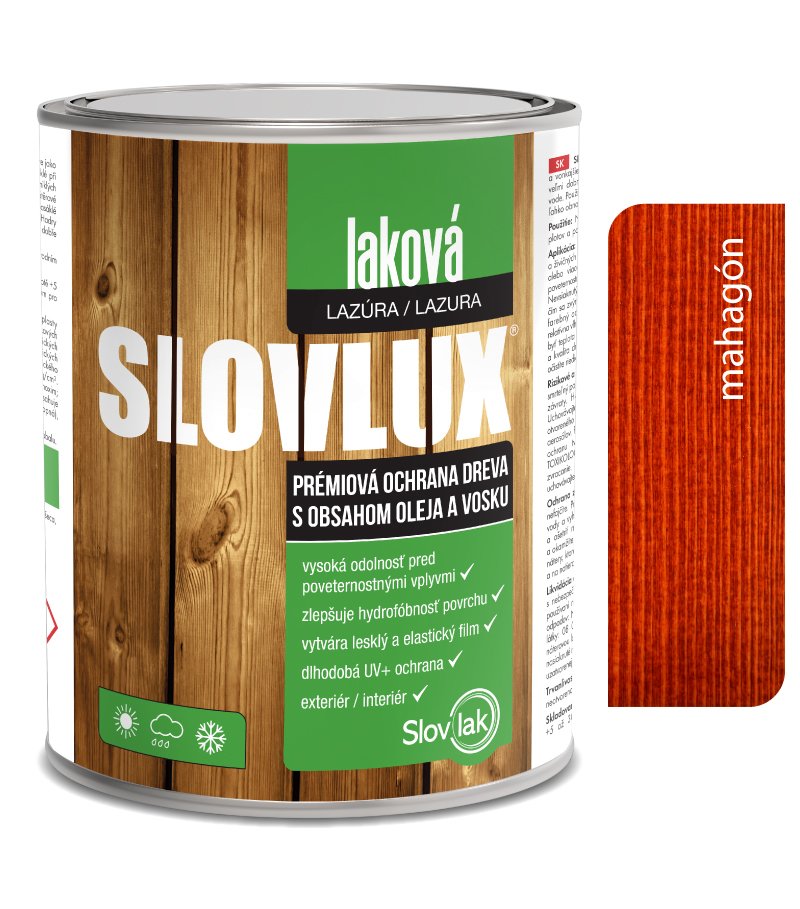 Slovlak Slovlux Laková lazúra 0080 Mahagón 0,7l