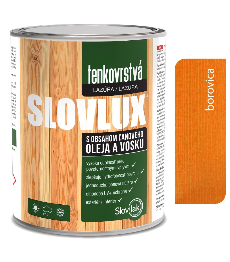 Slovlak Slovlux tenkovrstvá lazúra borovica 10l