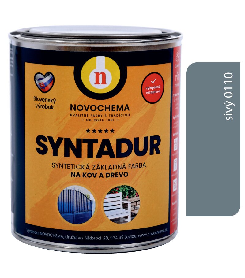 Novochema Syntadur S2000 0110 šedá - základná syntetická farba 0,9kg