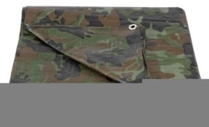 Plachta Tarpaulin Khaki 2×3 m, 80 g/m2, zakrývacia, oliva/kamufláž, s okami