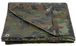 Plachta Tarpaulin Khaki 3×4 m, 80 g/m2, zakrývacia, oliva/kamufláž, s okami