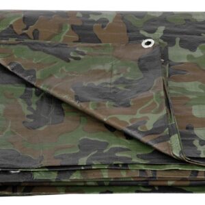 Plachta Tarpaulin Khaki 3x4 m, 80 g/m2, zakrývacia, oliva/kamufláž, s okami