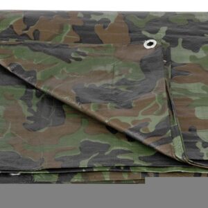 Plachta Tarpaulin Khaki 6x10 m, 80 g/m2, zakrývacia, oliva/kamufláž, s okami