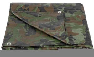Plachta Tarpaulin Khaki 2×4 m, 80 g/m2, zakrývacia, oliva/kamufláž, s okami