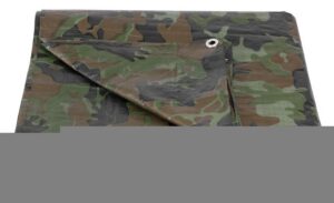Plachta Tarpaulin Khaki 8×12 m, 80 g/m2, zakrývacia, oliva/kamufláž, s okami