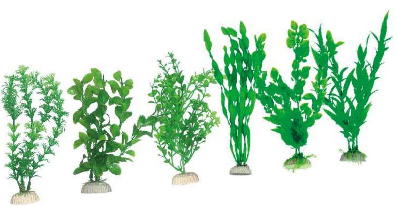 Akváriové rastliny TATRAPET, umelé dekorácie, 6 ks, so záťažou,15-20cm, mix dizajnov, bal. 6ks