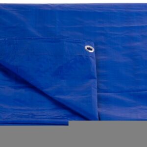 Plachta Tarpaulin Standard 10x15, zakrývacia, 80 g/m2, modrá, s okami