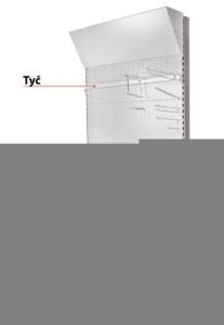 Tyč Racks H20 1250x20x40x1.5 mm, na ťažké náradie *L*, šedá