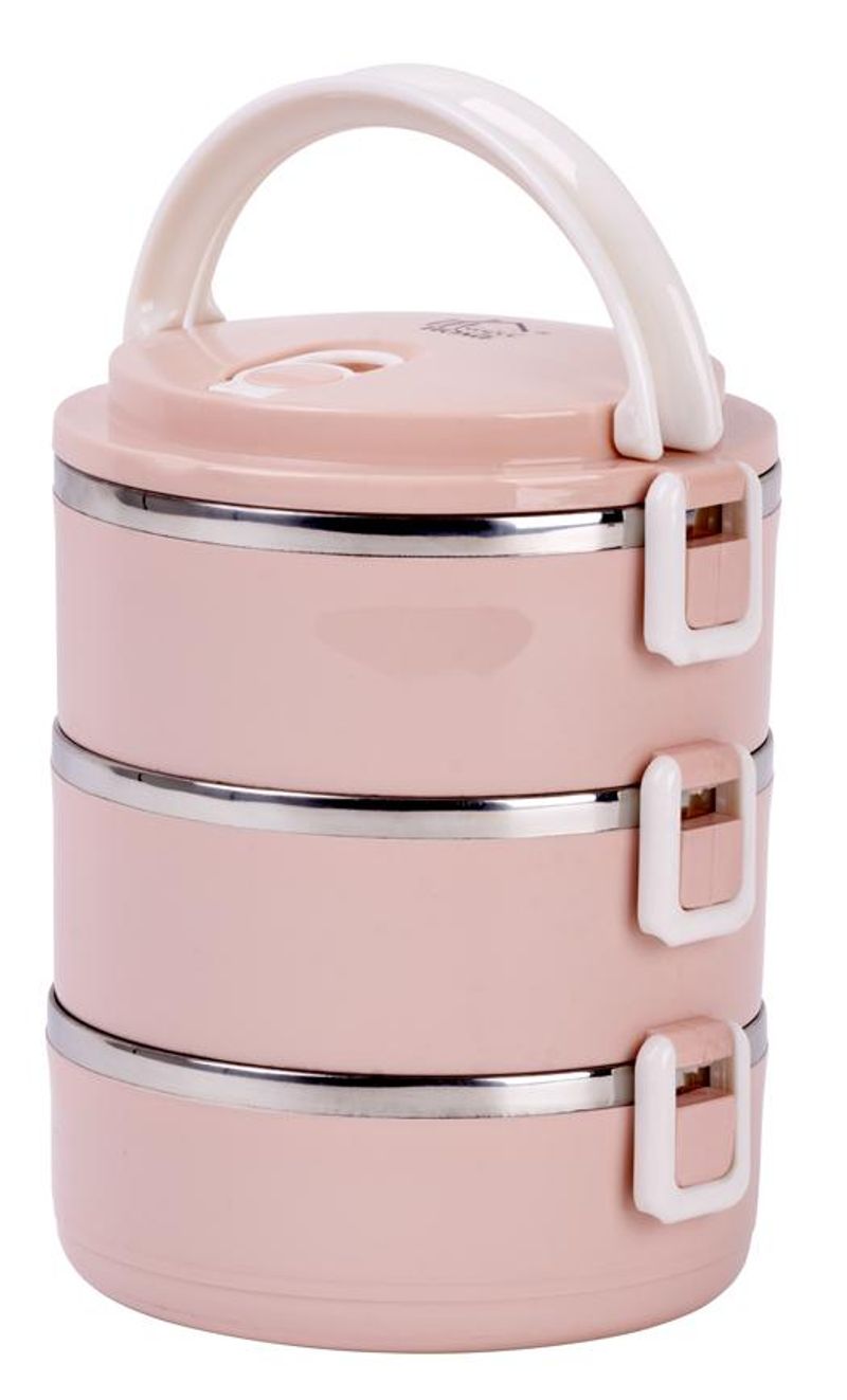 Obedár MagicHome LB933, 3-dielny, 3x 500 ml, ružový, 20x15x6,2 cm
