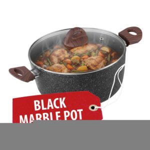 Hrniec MagicHome Black Marble Line, 24 cm, 4000 ml, s pokrievkou