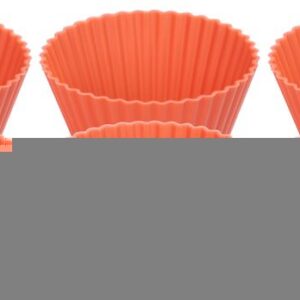 Forma MagicHome, na pečenie, na cupcake, silikón, červená, set 6 ks, 6,5x6,5x3 cm