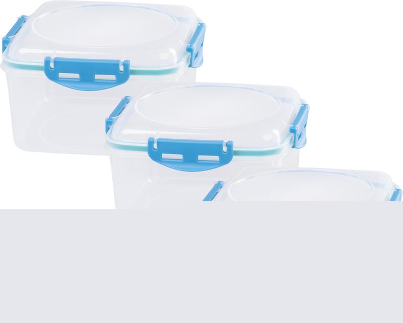 Dóza MagicHome Lunchbox set YH309, sada 3 ks, 1200 ml, 170x170x126 mm, štvorcová, Clip