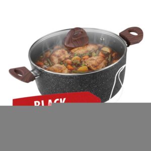 Hrniec MagicHome Black Marble Line, 20 cm, 2200 ml, s pokrievkou